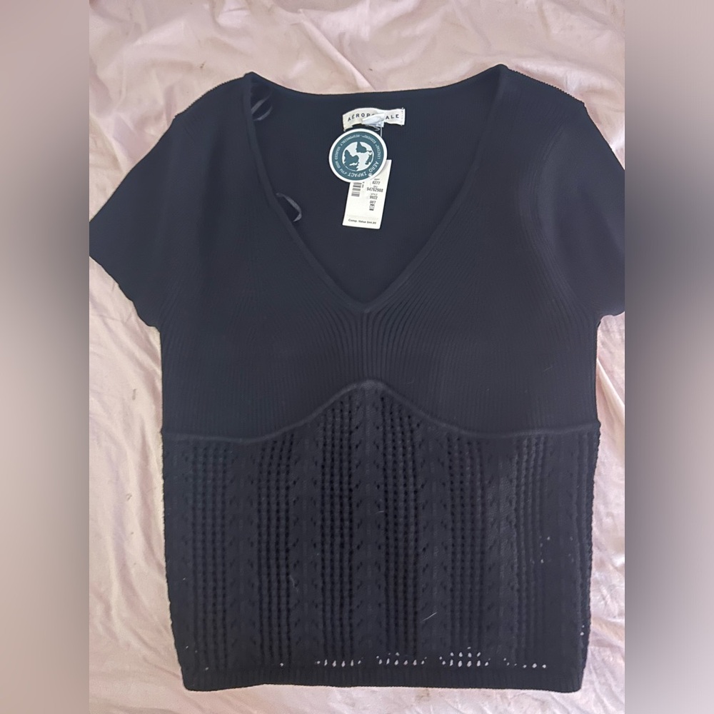 Black knitted top NWT